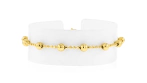 Italian 18kt Gold Vermeil Bead Station Bracelet