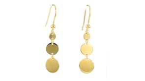 Italian 18kt Gold Vermeil Graduated Disc Drop Earrings