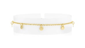 Italian 18kt Gold Vermeil Disc Station Anklet