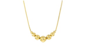 Italian 18kt Gold Vermeil Graduated Bead Necklace