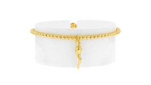 3mm 18kt Gold Vermeil Italian Horn Bead Stretch Bracelet