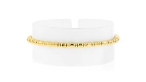 Italian 18kt Gold Vermeil Square and Round Bead Stretch Bracelet