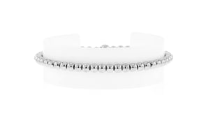 Italian Sterling Silver Jewelry Set: Three 3-5mm Bead Stretch Bracelets