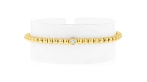 .15 Carat Lab-Grown Diamond and 18kt Gold Vermeil Stretch Bead Bracelet
