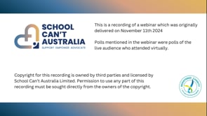 School Cant Australia Nov 2024 Lived Exp Panel Event