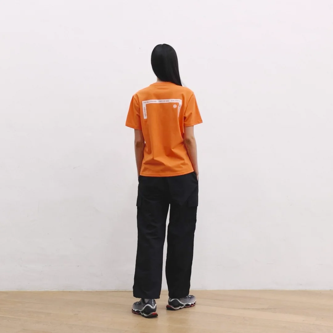 AIR MESH GRAFFITI LOGO POCKET TEE-ORANGE - GOALSTUDIO