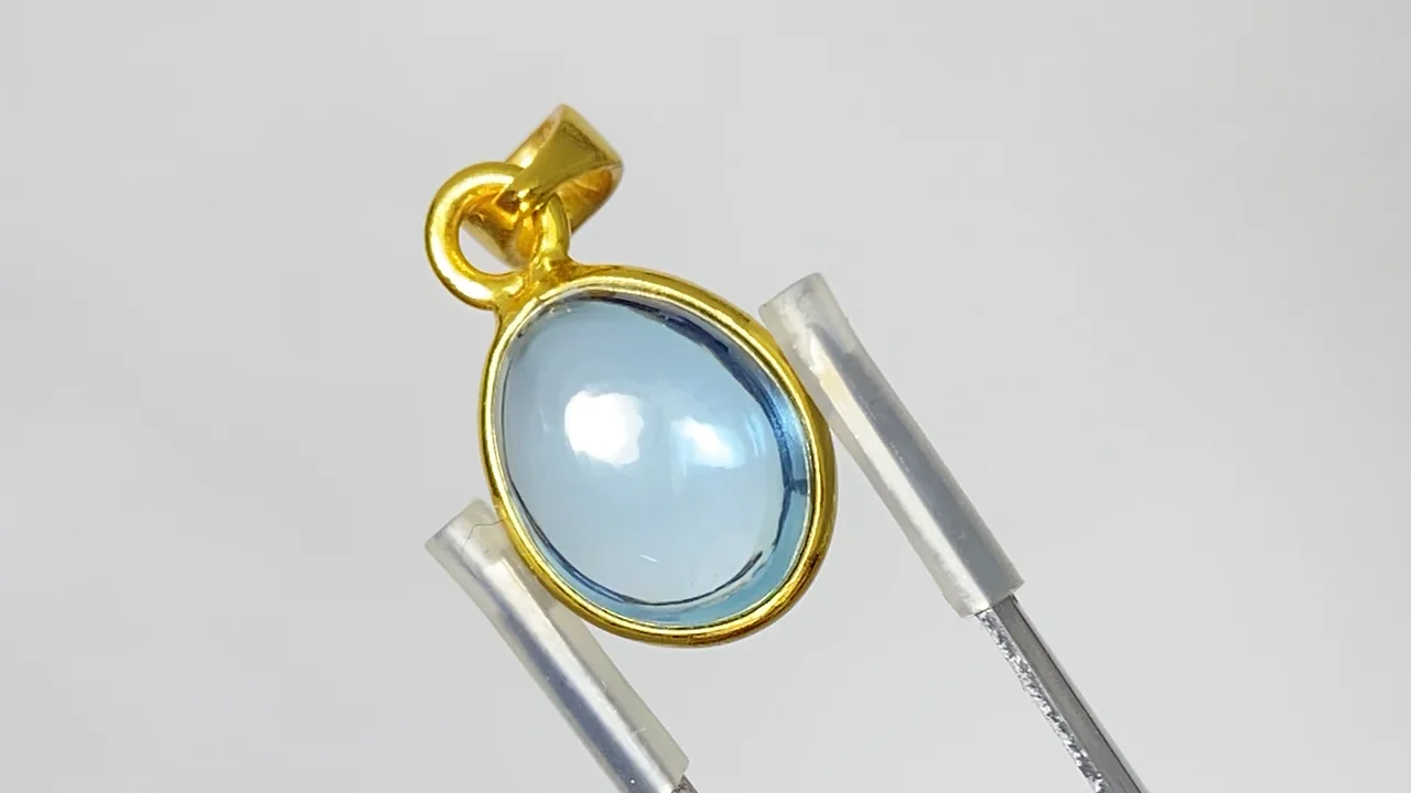 Rtav】特価 K18 AAA スカイブルートパーズ ペンダントトップ