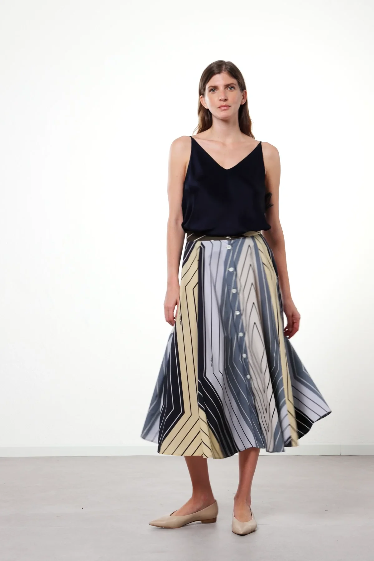 【BAON】Calan Cotton Banding Long Skirt BAON