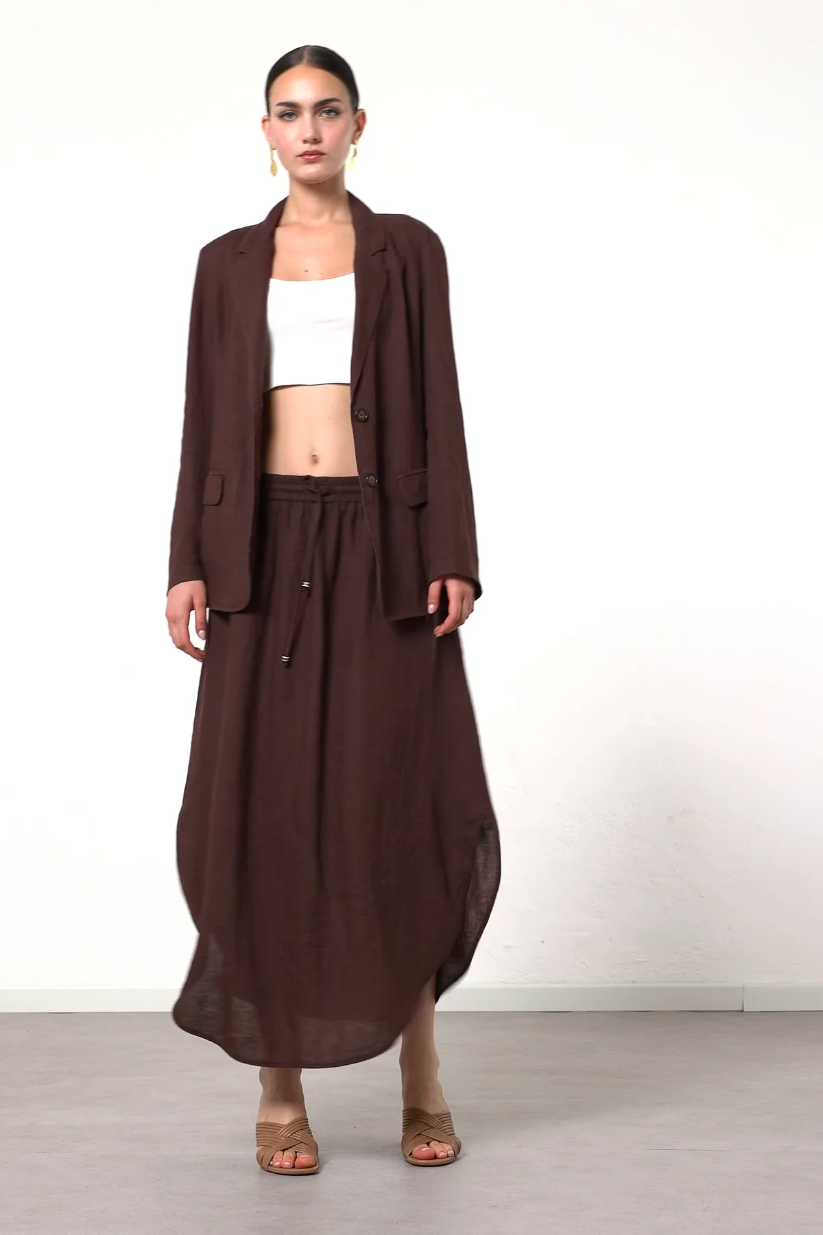 【I AM MARI】Miato brushed H-line long skirt I AM MARI (アイアムマリ) - ミアト裏起毛Hラインスカート