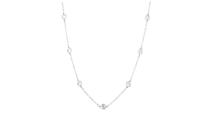 2.00 ct. t.w. Bezel-Set Lab-Grown Diamond Station Necklace in 14kt White Gold
