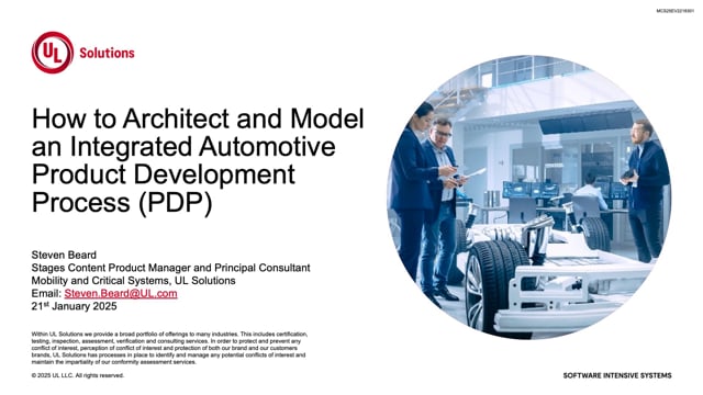 How to Architect and Model an Integrated Automotive Product Development Process