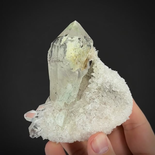 Quartz with Rutile and clay inclusions