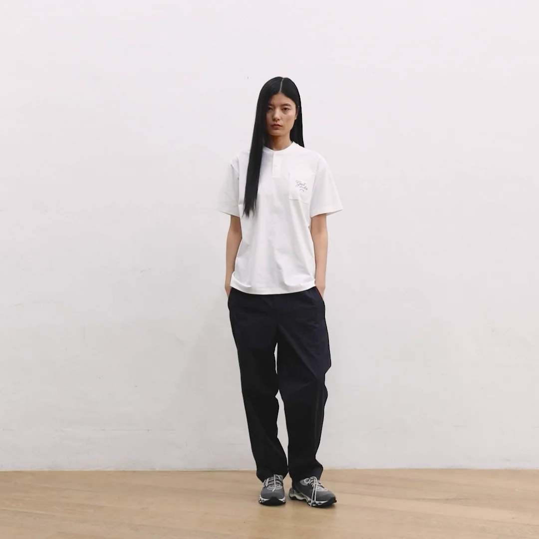 ★GOAL STUDIO★ AIR DRY HENLEY NECK BUTTONUPOFF WHITE G5MTZ1 SALE 30%] AIR DRY HENLEY NECK BUTTON-UP-OFF WHITE - GOALSTUDIO