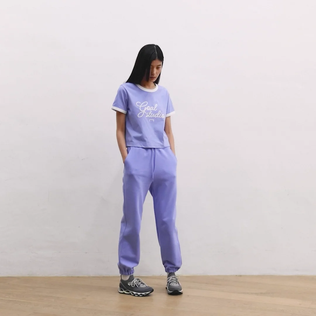 시즌오프 30%] W`S SCRIPT LINGER TEE-VINTAGE BLUE - GOALSTUDIO
