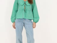 Green striped blouse with bow tie | My Jewellery