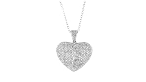 1.00 ct. t.w. Pave Diamond Heart Pendant Necklace in Sterling Silver