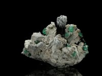 Fluorite, Black Tourmaline and Hyalite Opal on Feldspar