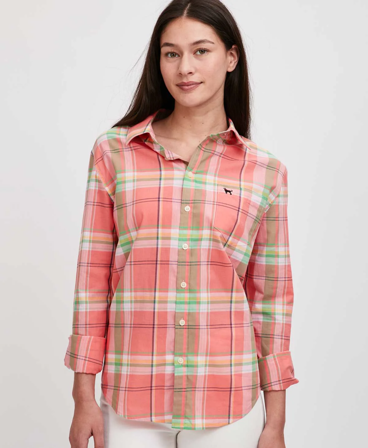 Ladies Maya Gauze Longsleeve Plaid Shirt – The Black Dog