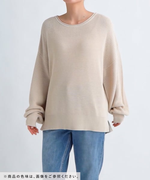 トップス ema125 Elura ニット セーター リネンライクボートネックニット/291208