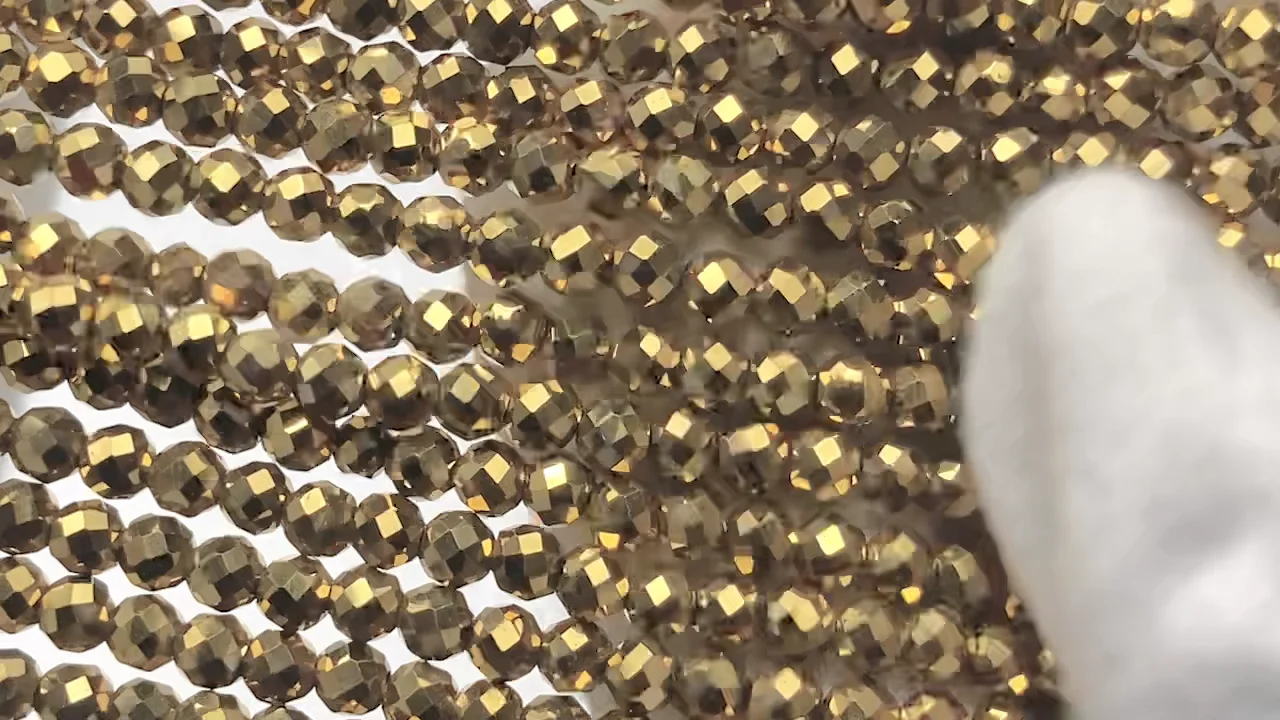 動画】【素晴らしい輝き】ヘマタイト ラウンドカット3mm ゴールド