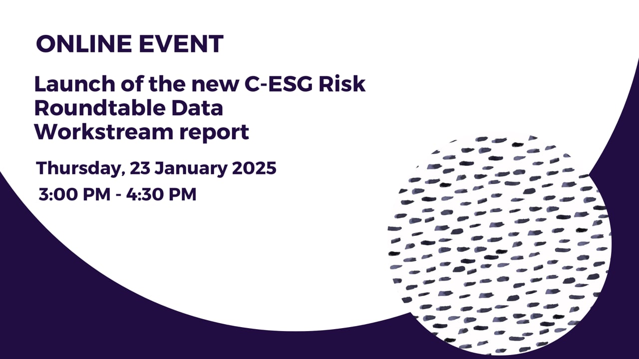 Launch of the new C-ESG Risk Roundtable Data Workstream report | 23 January 2025