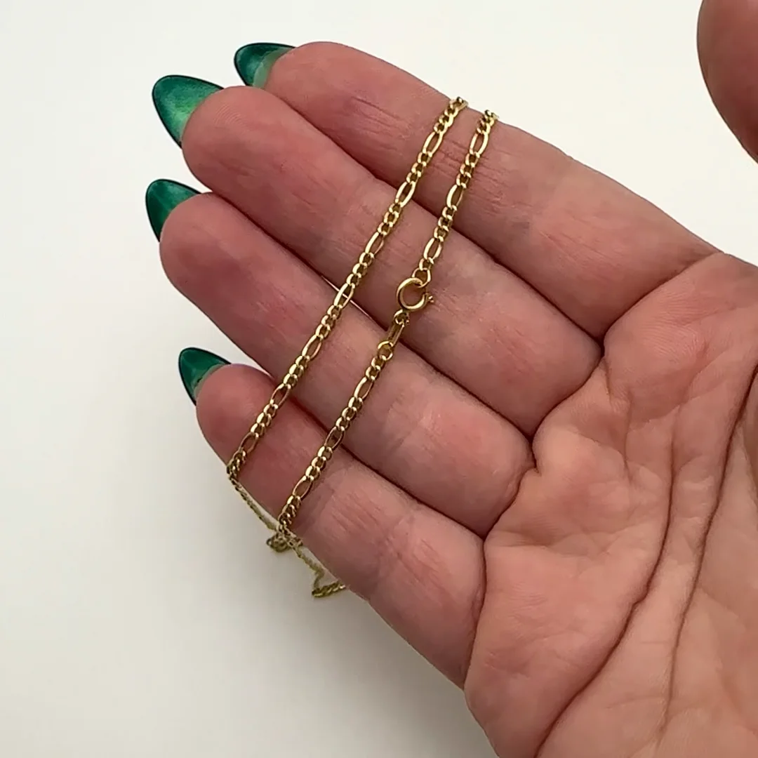 14K Gold-Filled 2mm Figaro Chain (Solid Links) 16