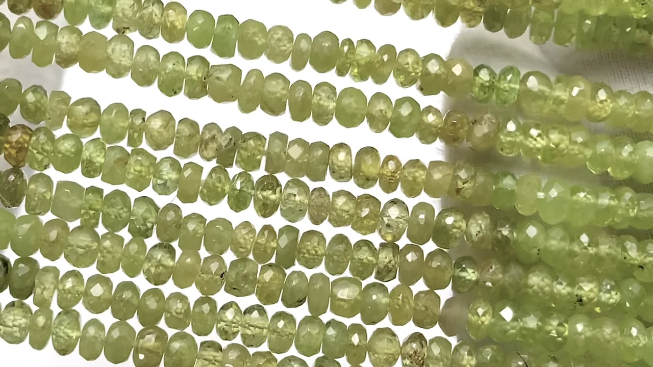 動画】宝石質スフェーン(チタナイト)AA++ ボタンカット 半連/1連