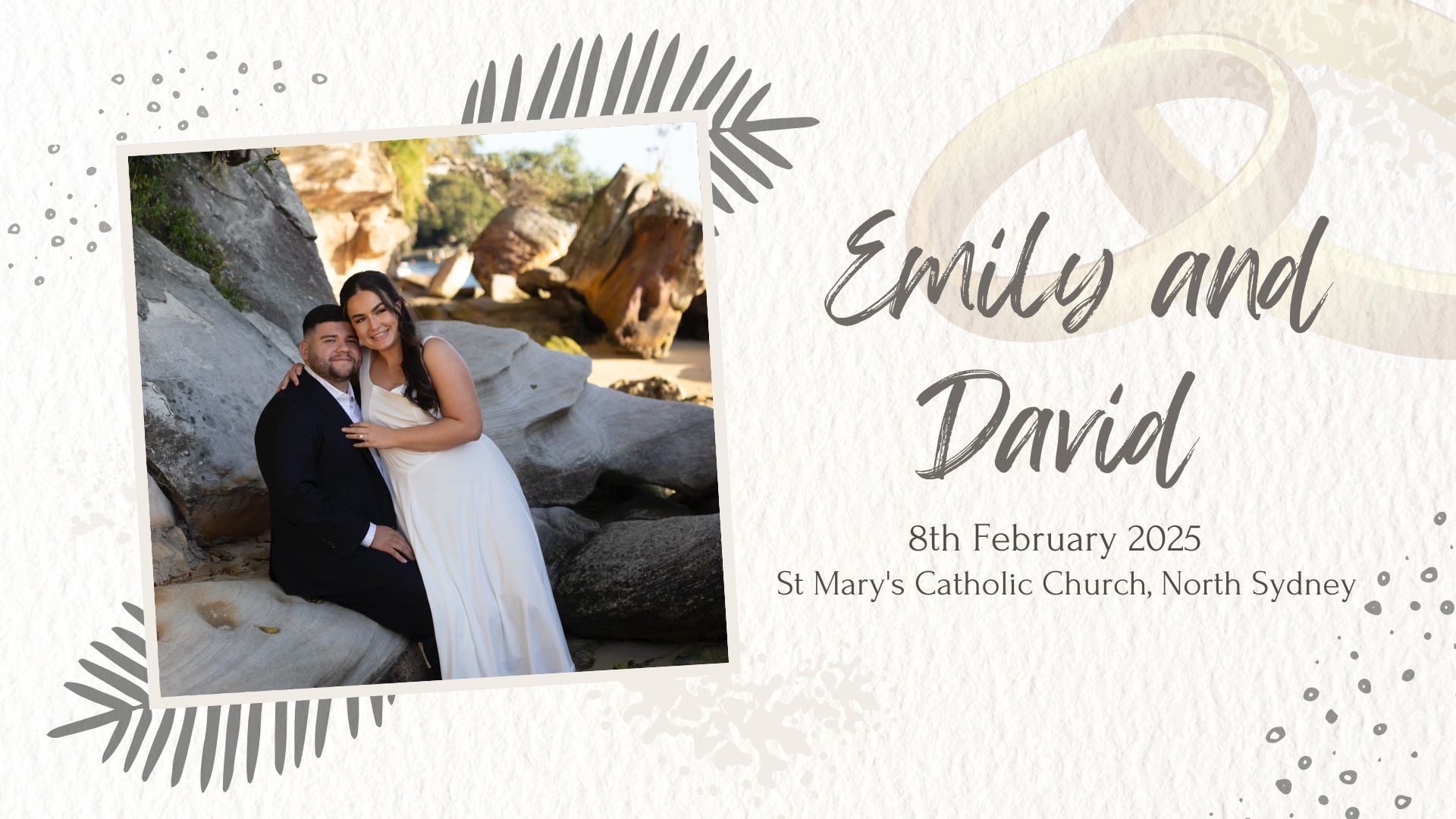 Wedding mass livestream of Emily and David