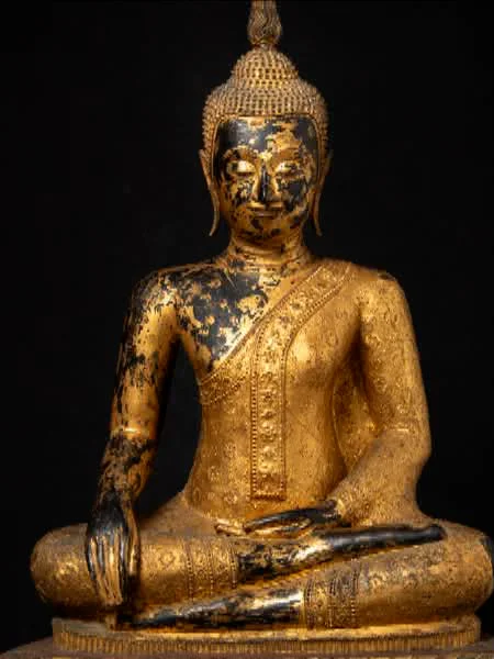 Beautiful antique bronze Thai Rattanakosin Buddha statue Beautiful antique bronze Thai Rattanakosin Buddha statue