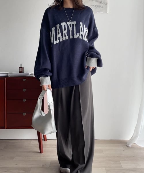 再入荷】《JaVa コラボ》2wayMIXヤーンバイカラーロゴニットjv1260244