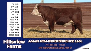 Lot #146L - AMAN J034 INDEPENDENCE 146L