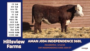 Lot #368L - AMAN J034 INDEPENDENCE 368L