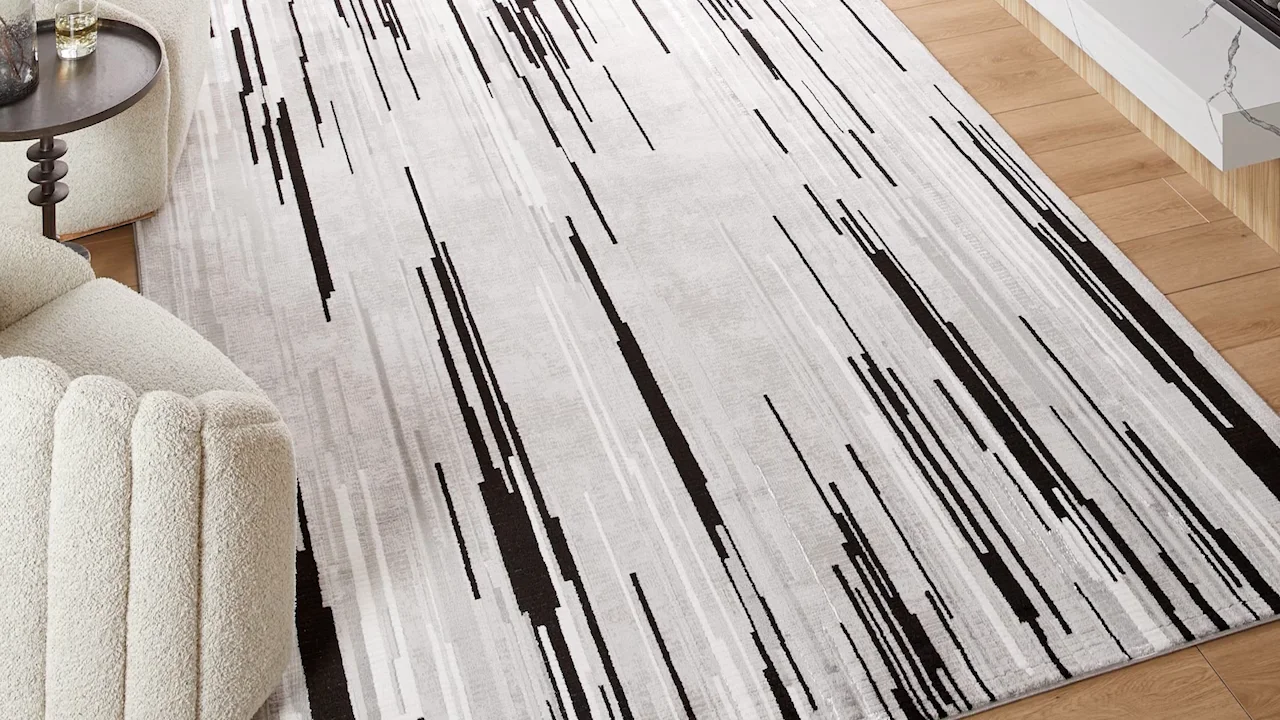Sesia Grey Black 2'X 3' Rug | Designer Rugs | By Lavin Rugs