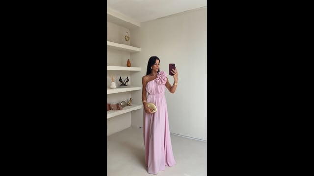 Vestido Longo Plumeria - Rosa