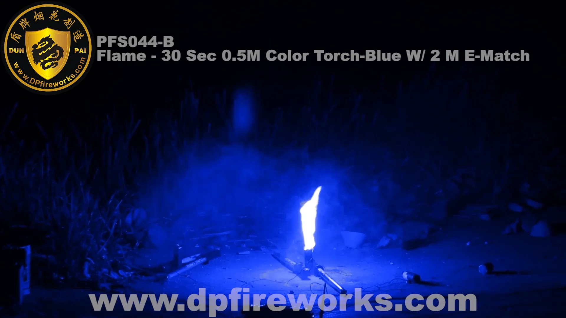 PFS044-B Flame - 30 Sec 0.5m Color Torch - Blue w/ 2m E-match