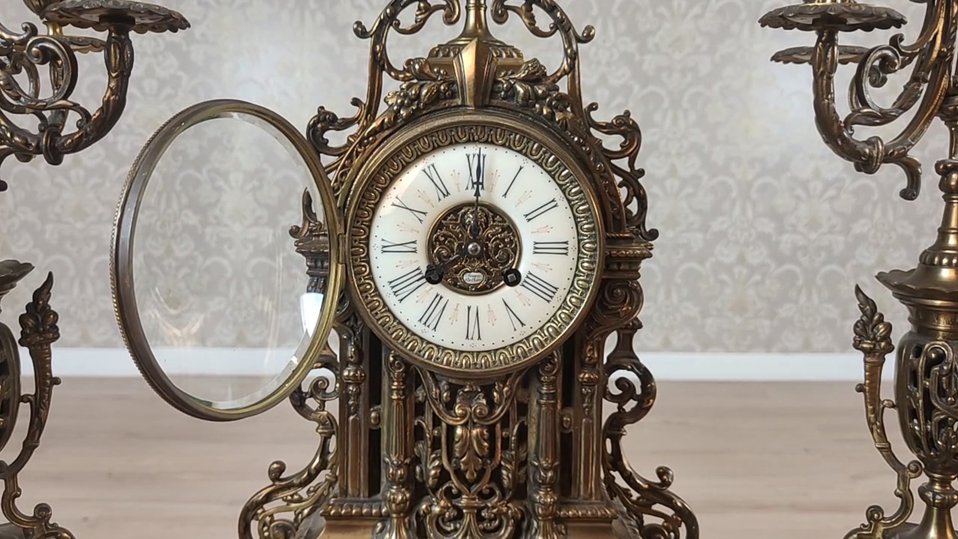 Horloge De Cheminée Vintage à Carillons – 12 Mélodies, Pendule, 16,6x33 Cm, Piles AA, Décoration Salon Classique