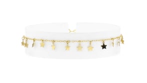 Italian 14kt Yellow Gold Star Station Anklet
