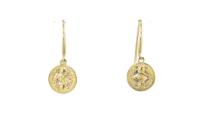 Italian 14kt Yellow Gold Evil Eye Drop Earrings