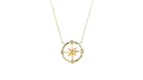 Diamond Compass Necklace in 14kt Yellow Gold
