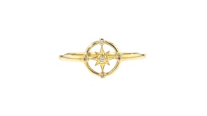 Diamond Compass Ring in 14kt Yellow Gold