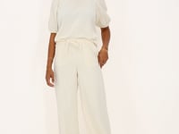 Beige trousers with elastic band & bow tie | My Jewellery