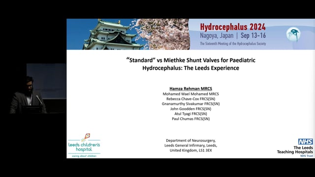 “Standard” vs Miethke Shunt Valves for Paediatric Hydrocephalus The Leeds Experience - Hamza Rehman