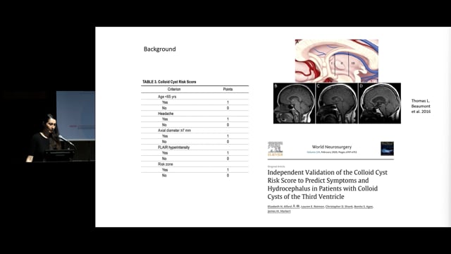 Colloid Cysts Natural History and Patient Subgroup Analysis - Lucia Darie