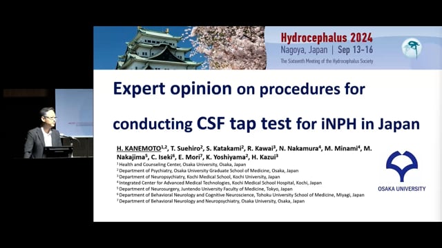 Expert Opinion on Procedures for Conducting CSF Tap Tests for iNPH in Japan - Hideki Kanemoto