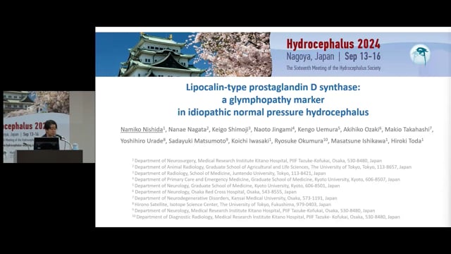 Lipocalin-type prostaglandin D synthase a glymphopathy marker in idiopathic normal pressure hydrocephalus - Namiko Nishida