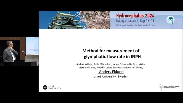 Method for measurement of glymphatic flow rate in INPH - Anders Eklund