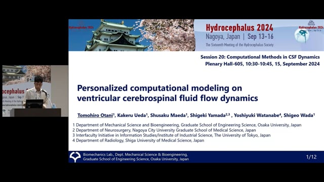 Personalized computational modeling on ventricular cerebrospinal fluid flow dynamics - Tomohiro Otani
