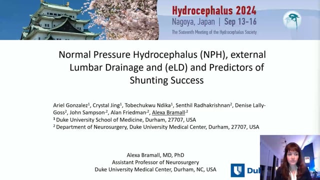 Normal Pressure Hydrocephalus (Nph), External Lumbar Drainage And (Eld) And Predictors Of Shunting Success - Alexa Bramall