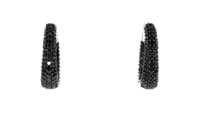 50 ct. t.w. Black Spinel Inside-Outside Hoop Earrings in Sterling Silver. 1