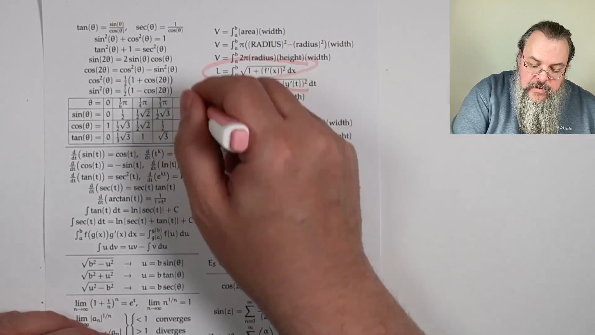 Week 2 review problems for Calculus 2 (Spring 2025) --- Length, surface ...